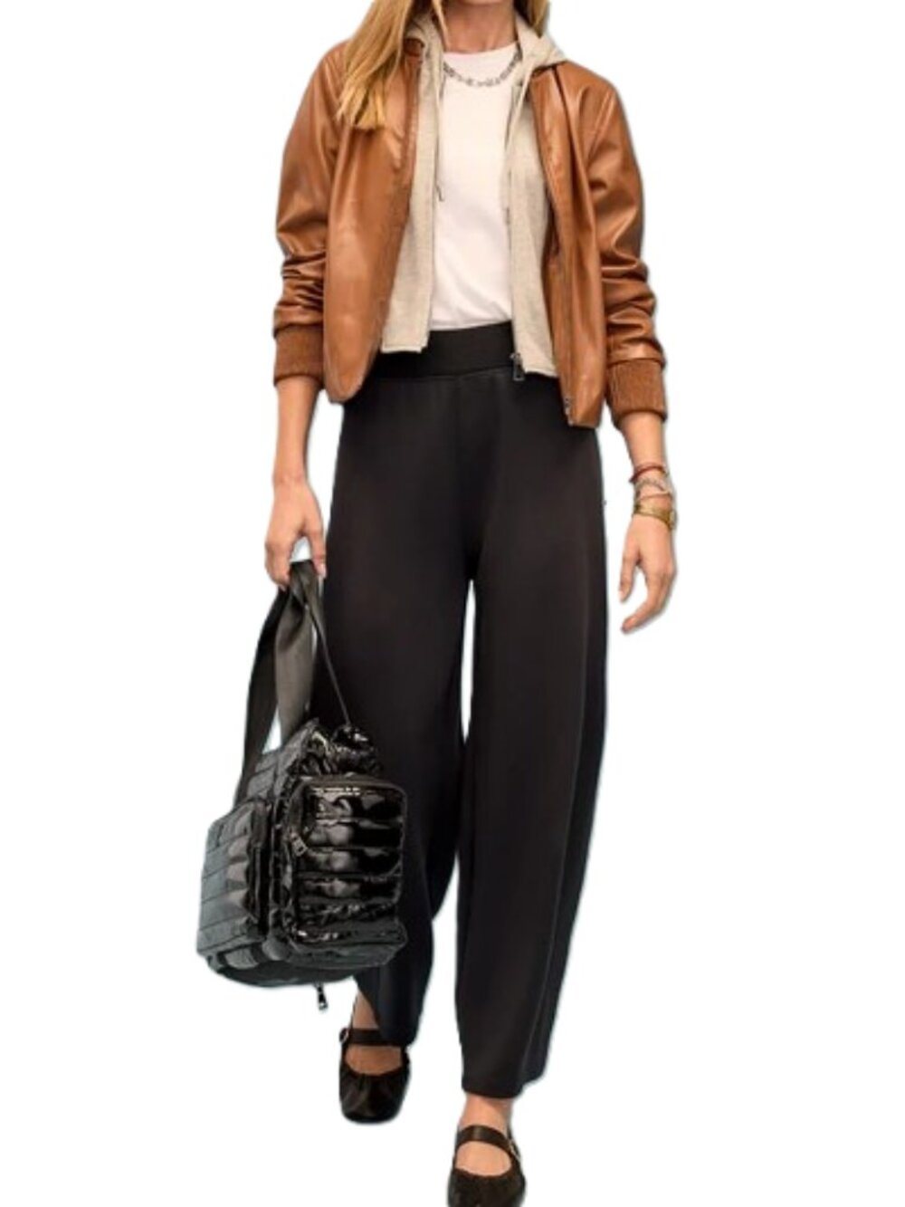 Evereve Spanx Air Essentials Luxe Ankle Pant Medium Black